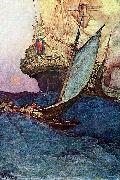 Howard Pyle An Attack on a Galleon oil painting reproduction